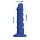 Pure Love® - Godemichet torsadé 8" - Grand - Bleu
