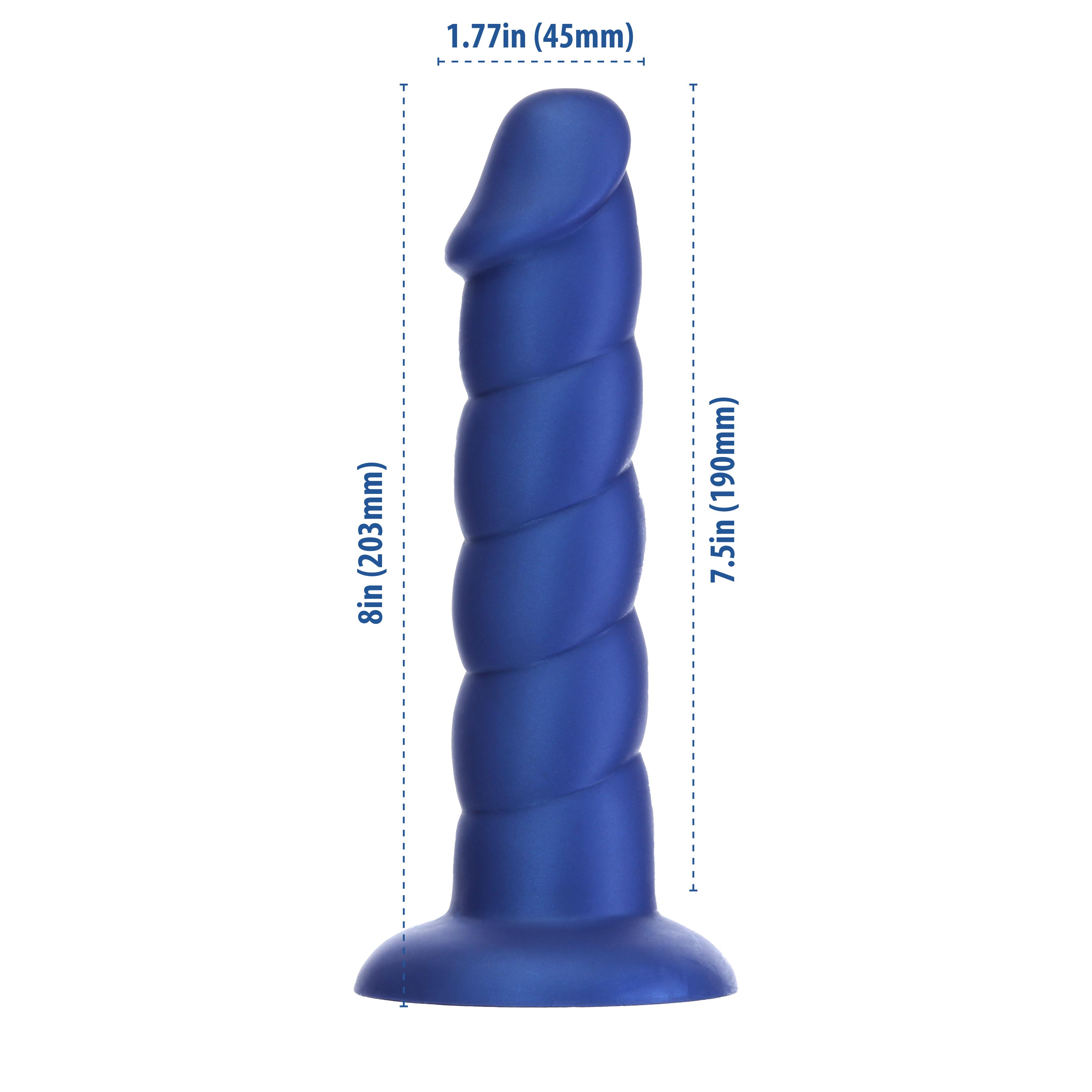 Pure Love® -  8" Twisted Dong - Large - Blue