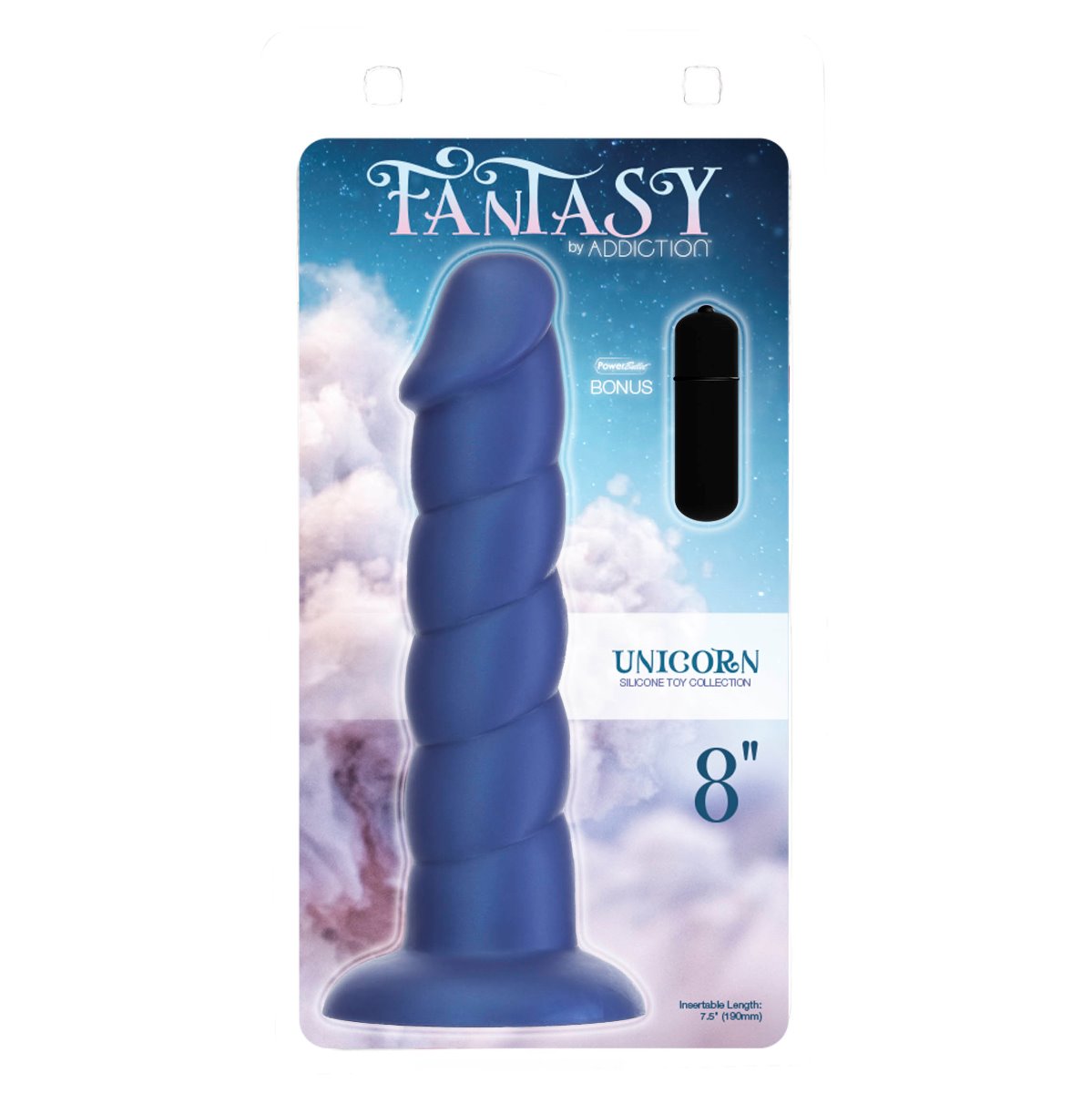 Addiction Fantasy - Unicorn Dildo - 8" - Blue