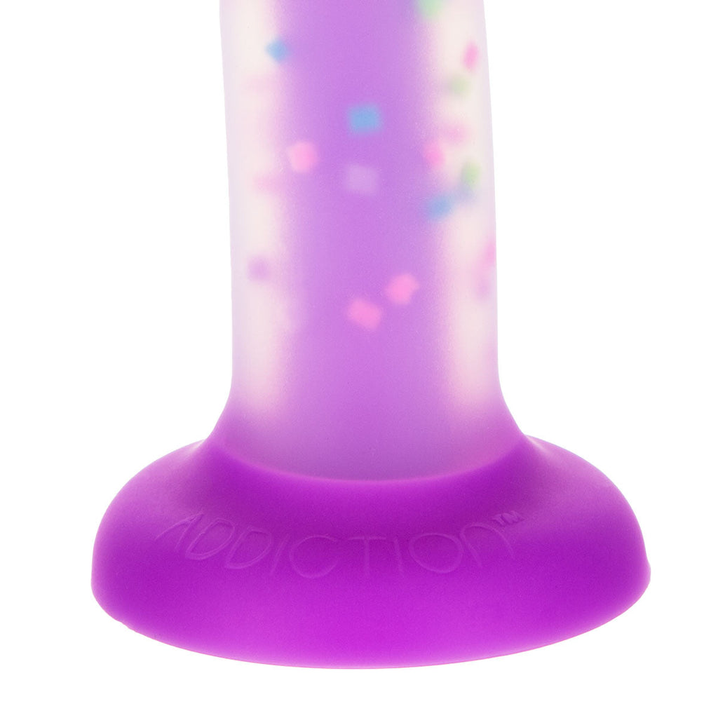 Rave by Addiction - Godemichet flexible phosphorescent de 20 cm - Confettis violets