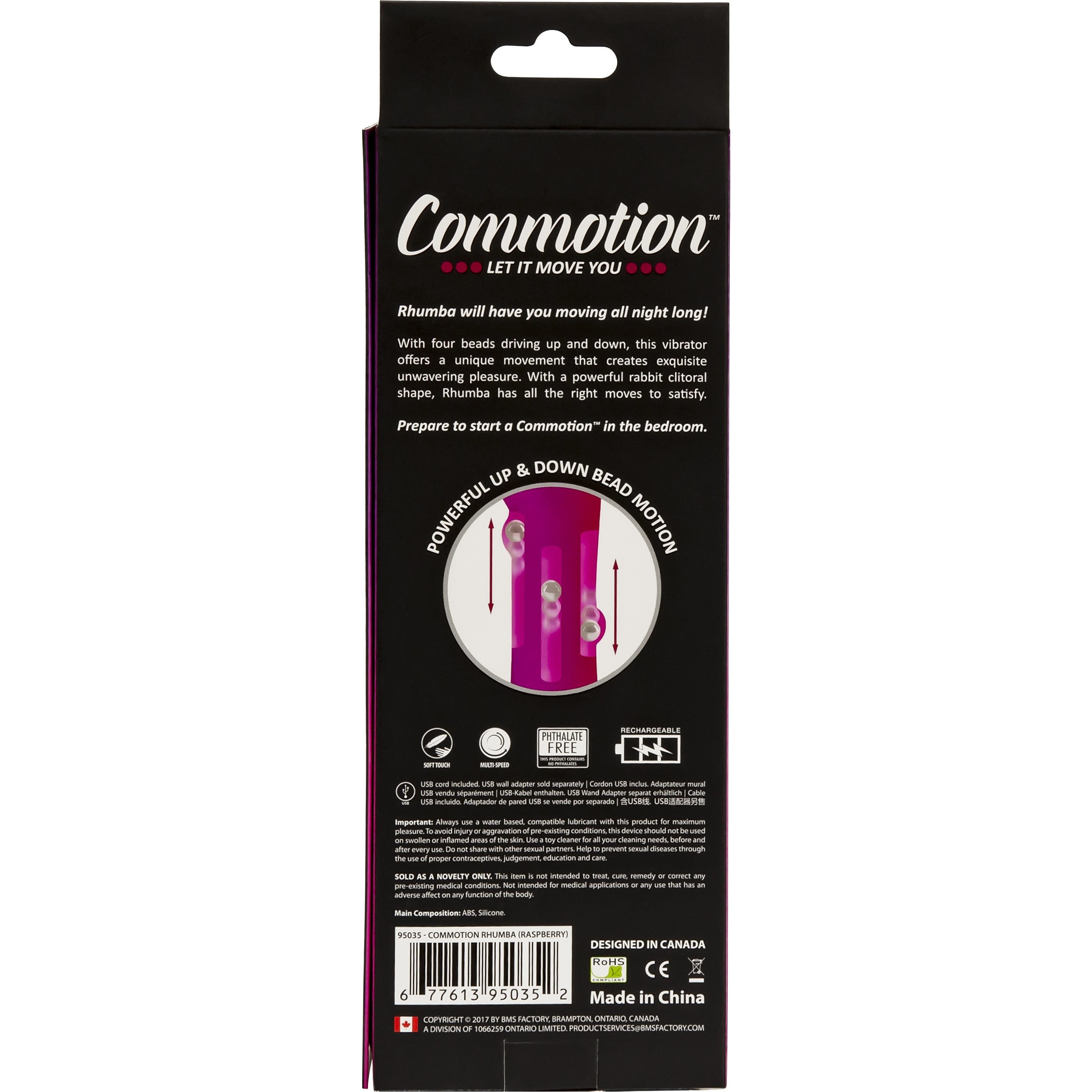 Commotion - Vibromasseur Rhumba - Framboise