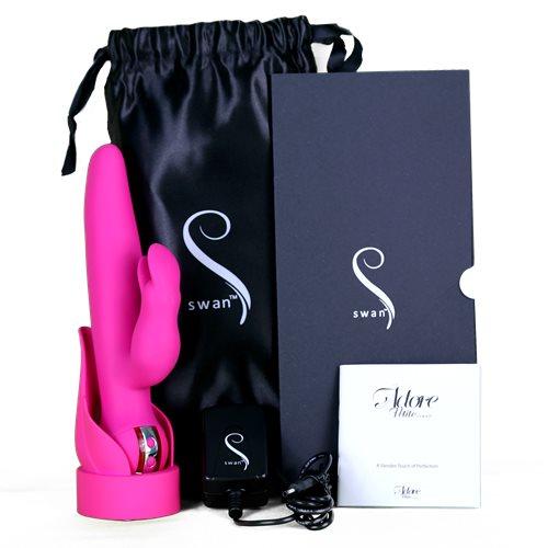 Swan - Adore Petite Elegance- Dual Silicone Vibrator - Hot Pink