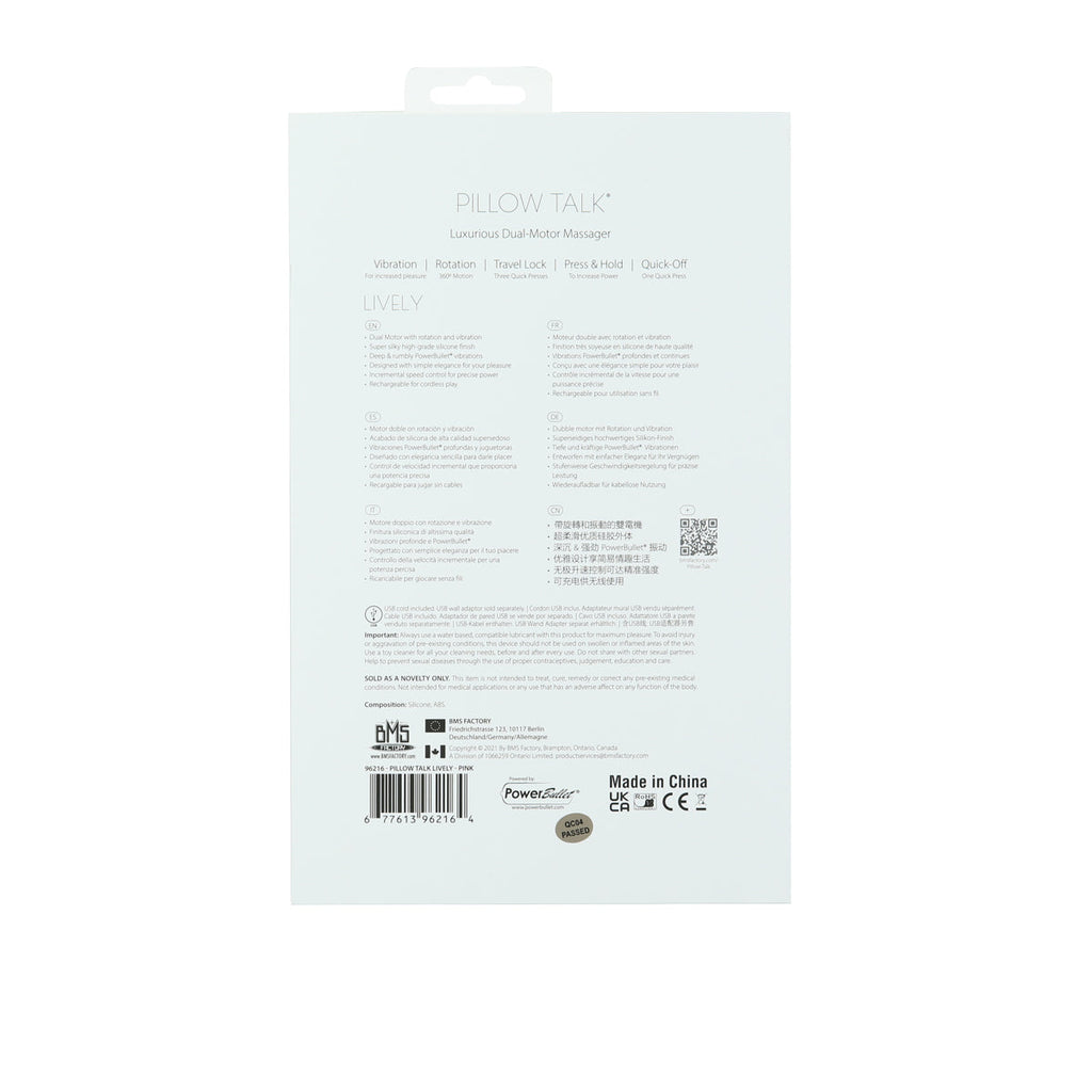 Pillow Talk - Lively - Masseur double moteur de luxe - Rose