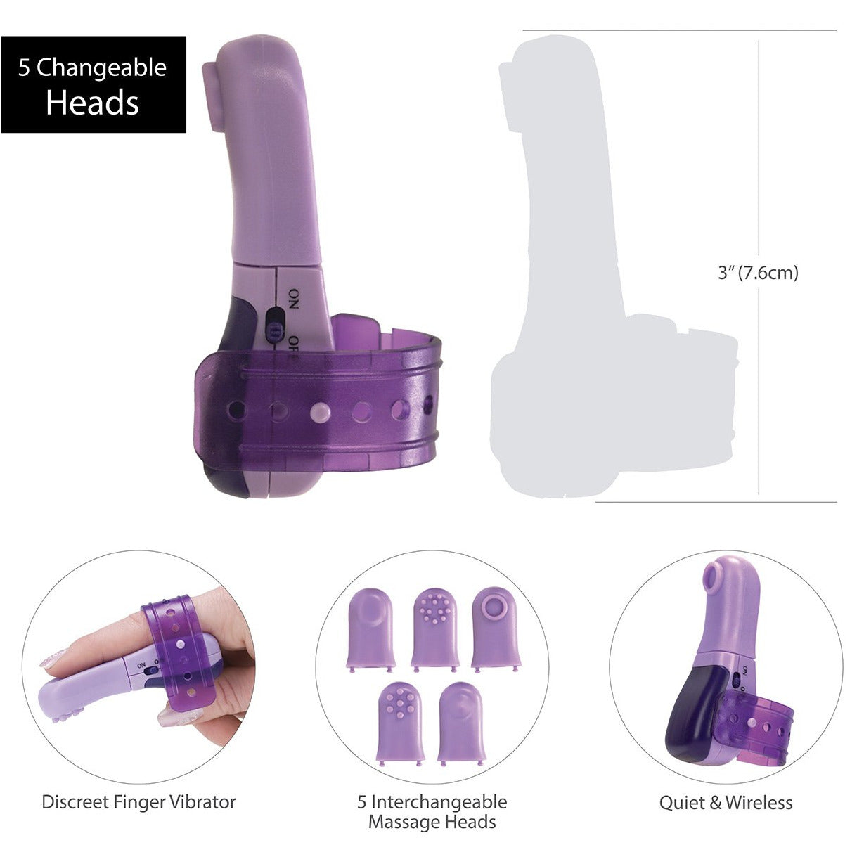 BMS - Turbo Finger 5 In 1 Massager - Purple
