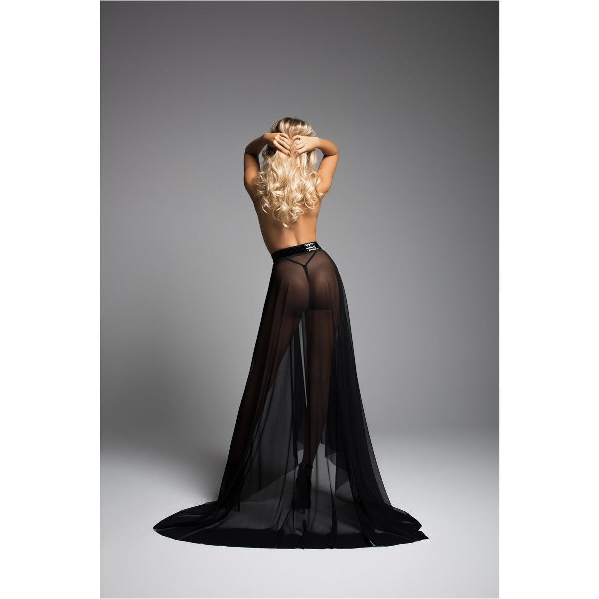 Adore by Allure - Coco Wrapped Sheer Skirt - Black - L/XL