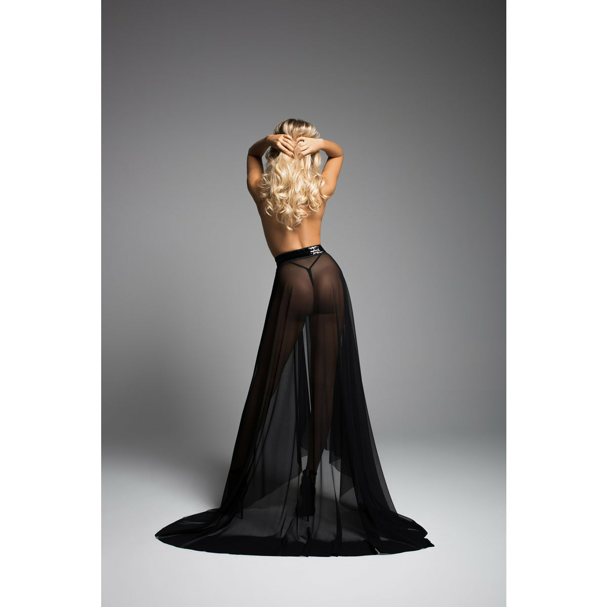 Adore by Allure - Coco Wrapped Sheer Skirt - Black - S/M