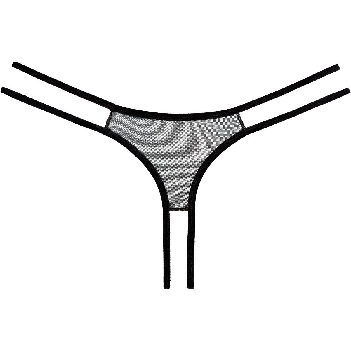 Adore by Allure - Culotte miellée en dentelle festonnée ouverte à l'entrejambe - Noir