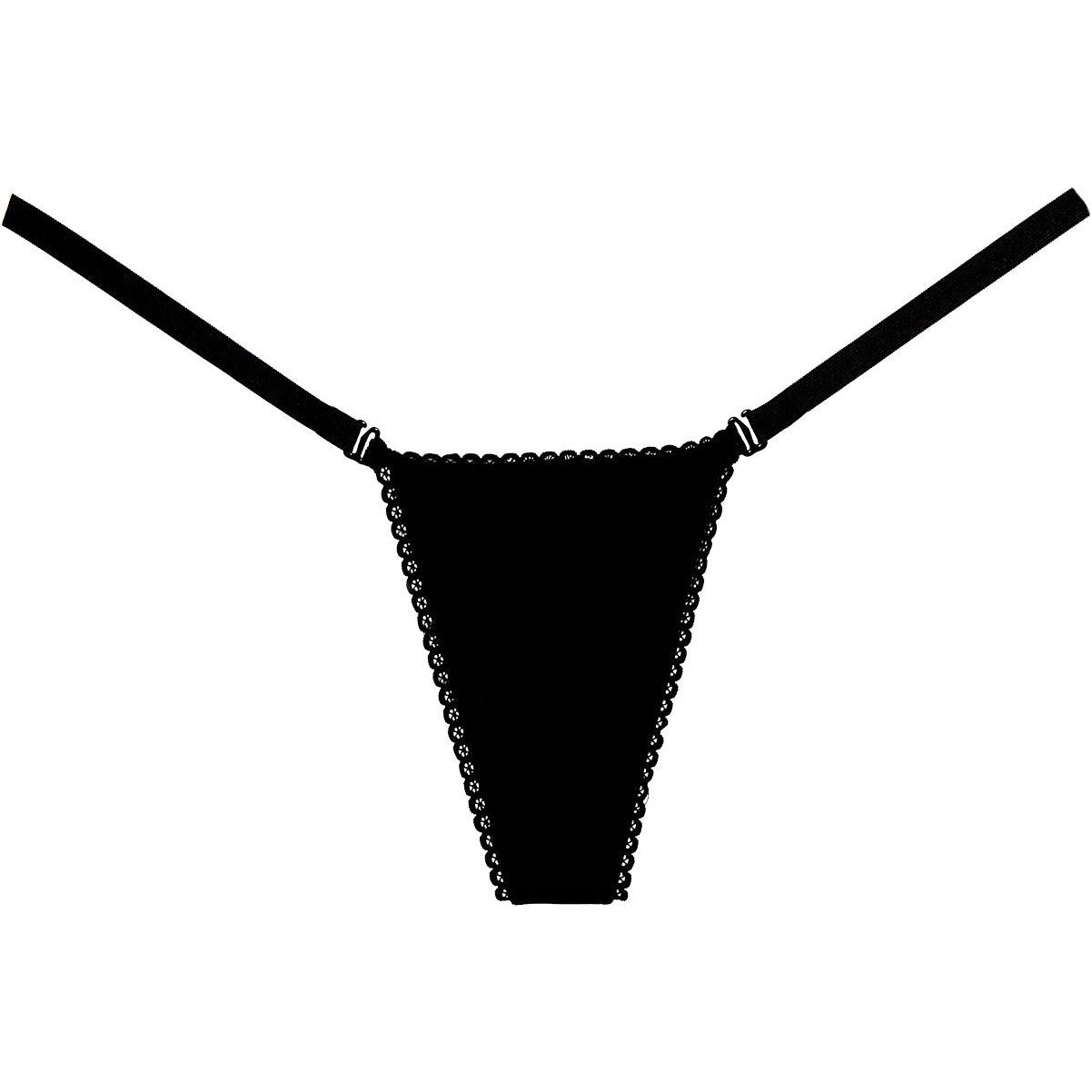 Adore by Allure - Between The Cheats Wet look Panty - Black