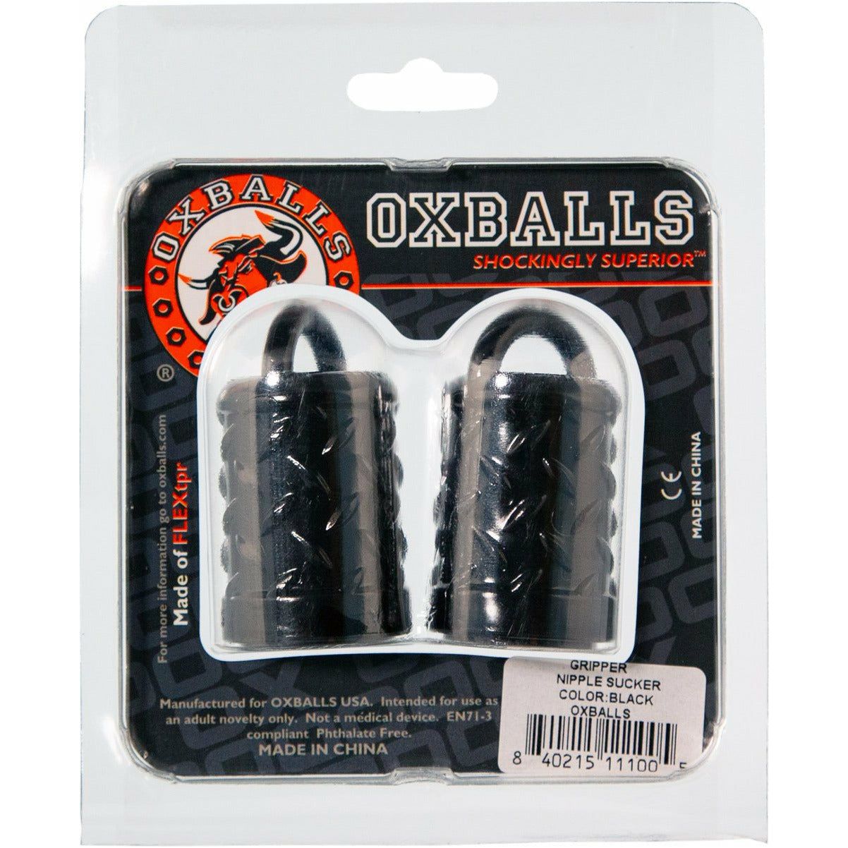 Ventouses à tétons Oxballs Gripper - Noir