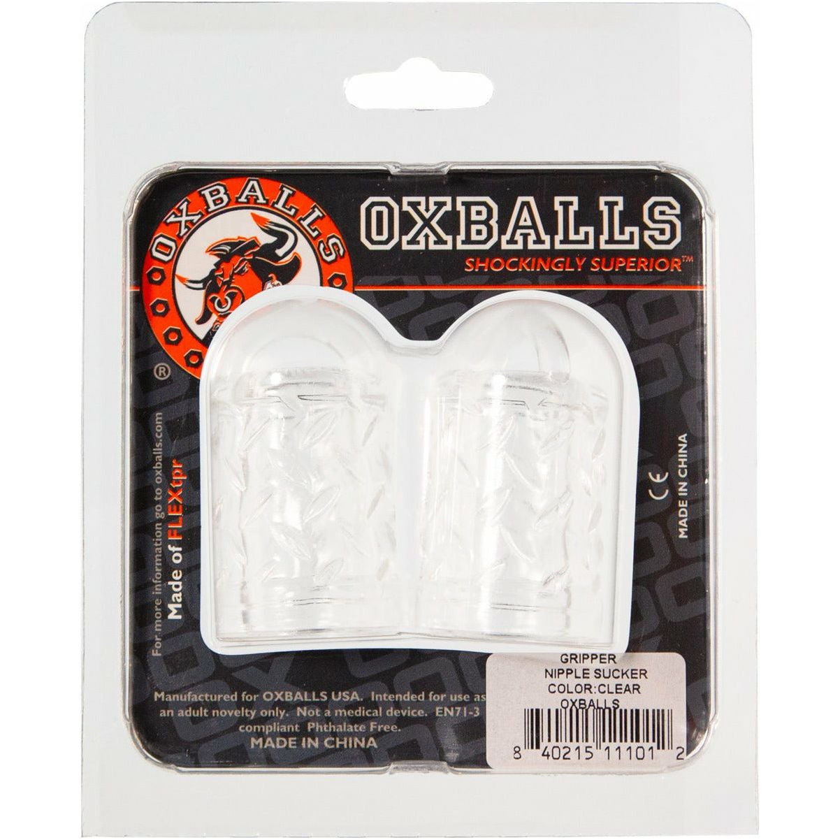 Oxballs Gripper Tétines à ventouse - Transparent