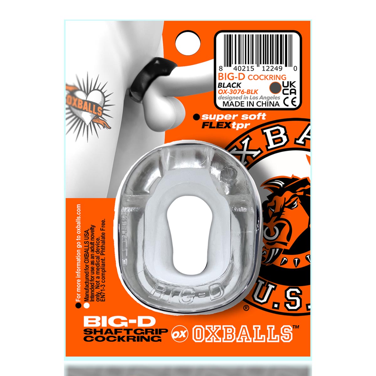 Oxballs - Anneau pénien Big-D Shaft Grip – Transparent