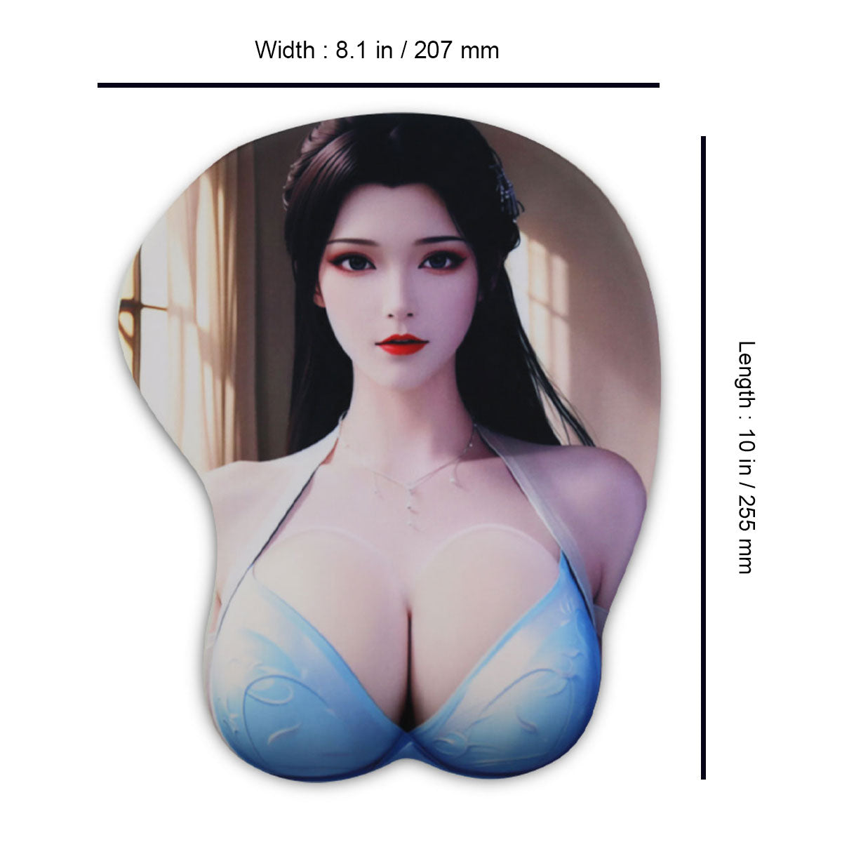 Anime Mouse Pad - Brunette Blue Bra