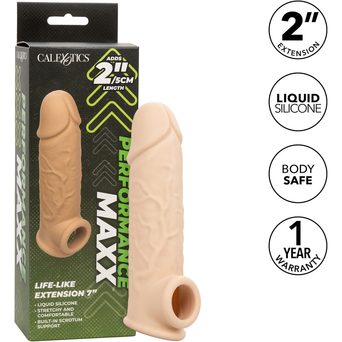 CALEXOTICS® - PERFORMANCE MAXX - Life-Like Penis Extension - 7” - Ivory