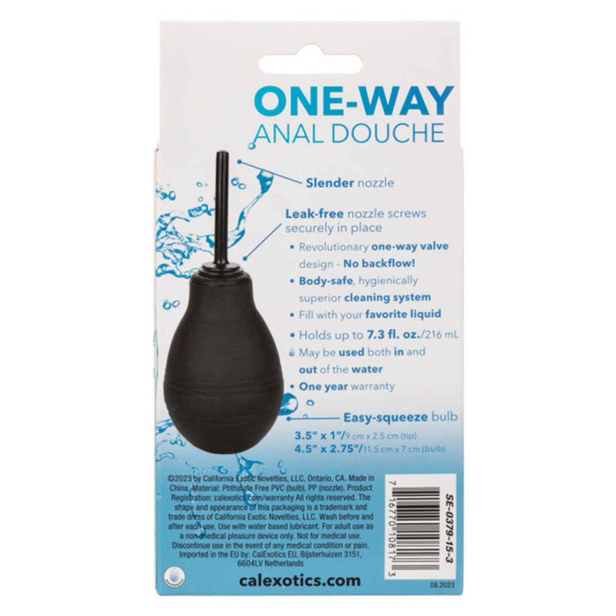 CalExotics® One Way Anal Douche - Black