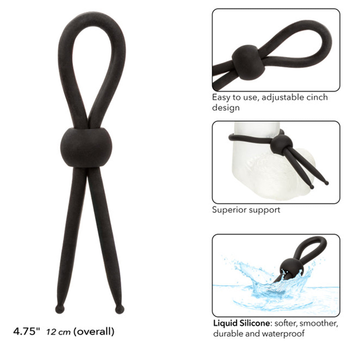 CalExotics® Alpha Lasso en silicone liquide - Noir