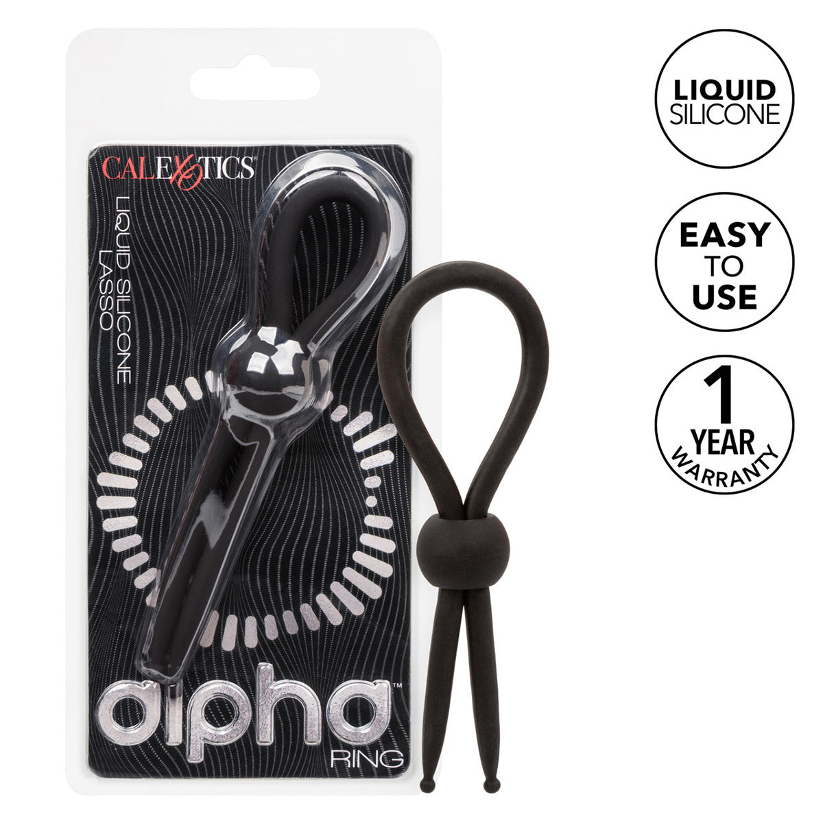 CalExotics® Alpha Lasso en silicone liquide - Noir
