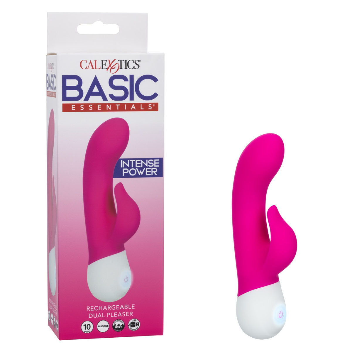 CALEXOTICS® - BASIC ESSENTIALS - Silicone Rechargeable Dual Pleaser - Pink