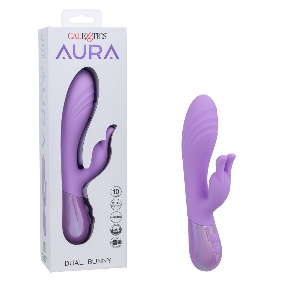 CalExotics® Aura Dual Ripple Vibe – Violet clair