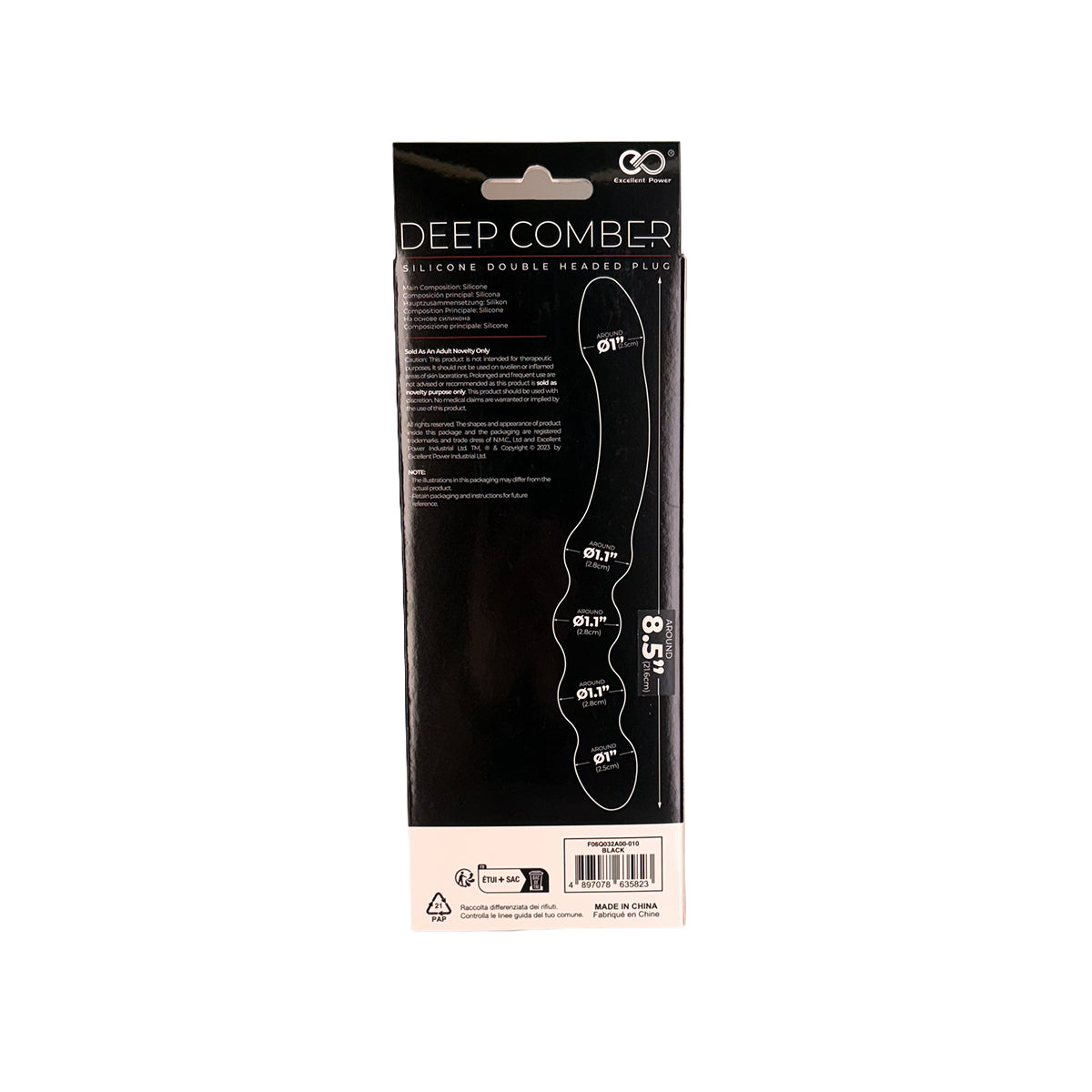NMC – Peigne profond – Double prise en silicone – 8,5 po – Noir