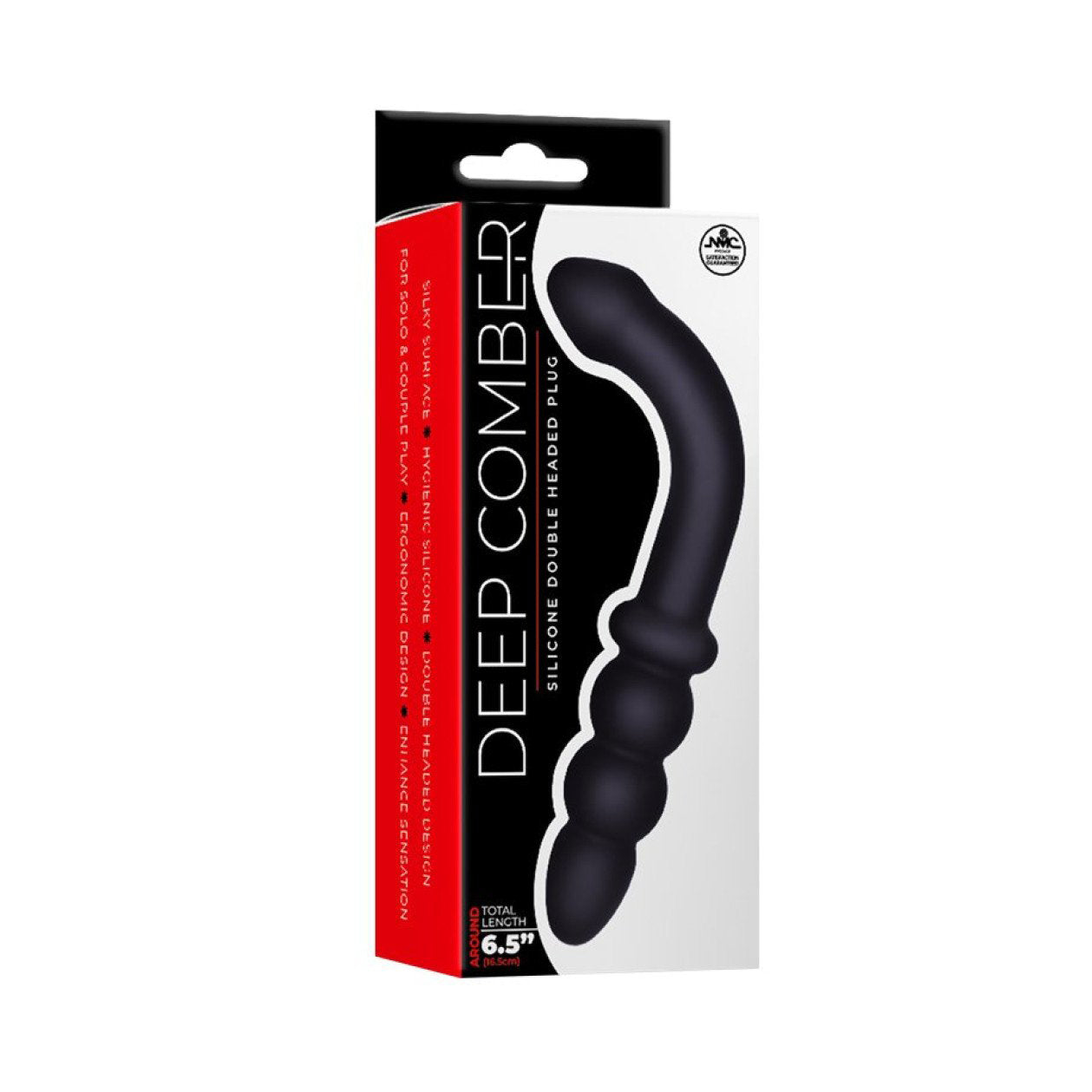 NMC – Deep Comber – Vibromasseur double tête en silicone – 16,5 cm – Noir