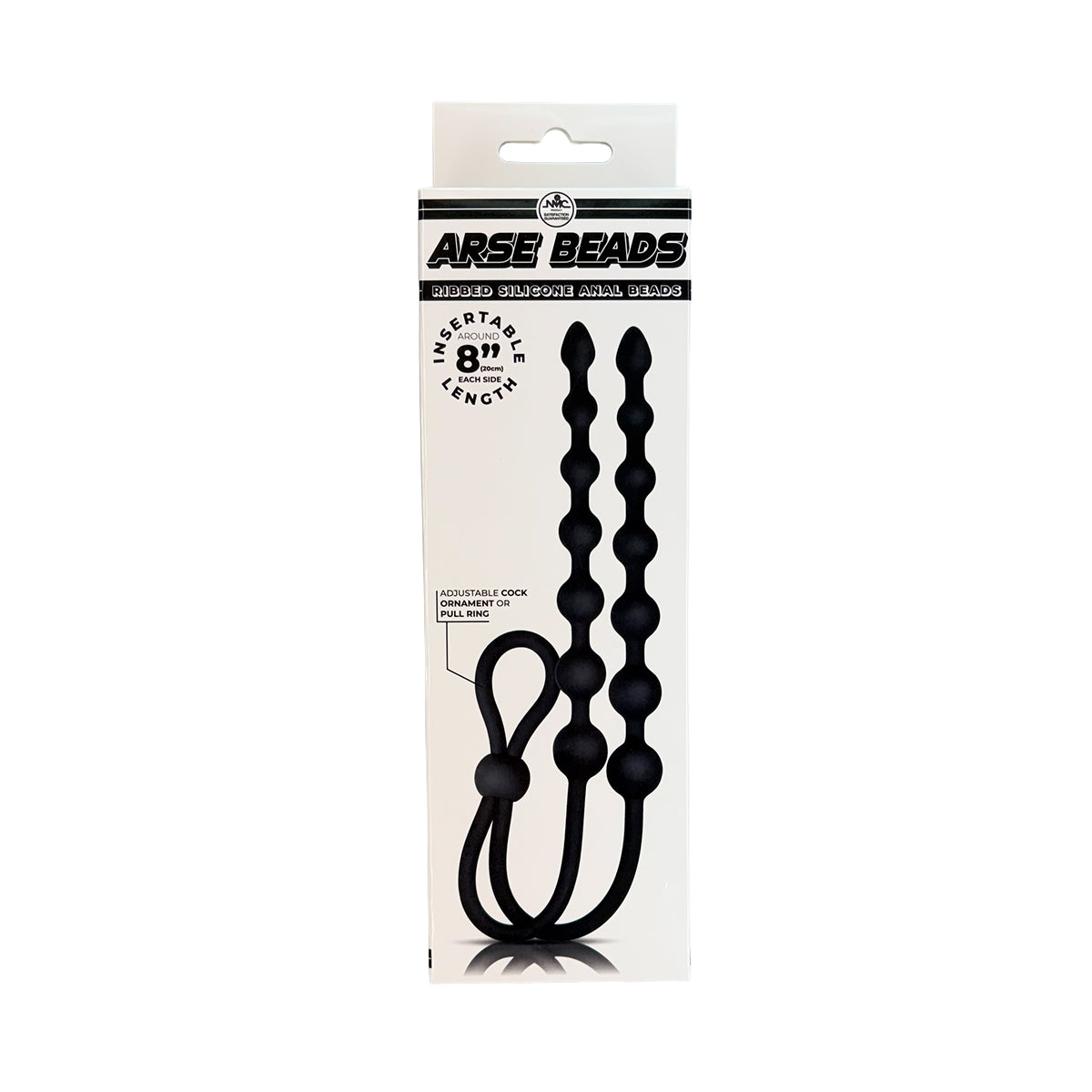 NMC – Arse Beads – Ribbed Silicone Anal Beads – Black