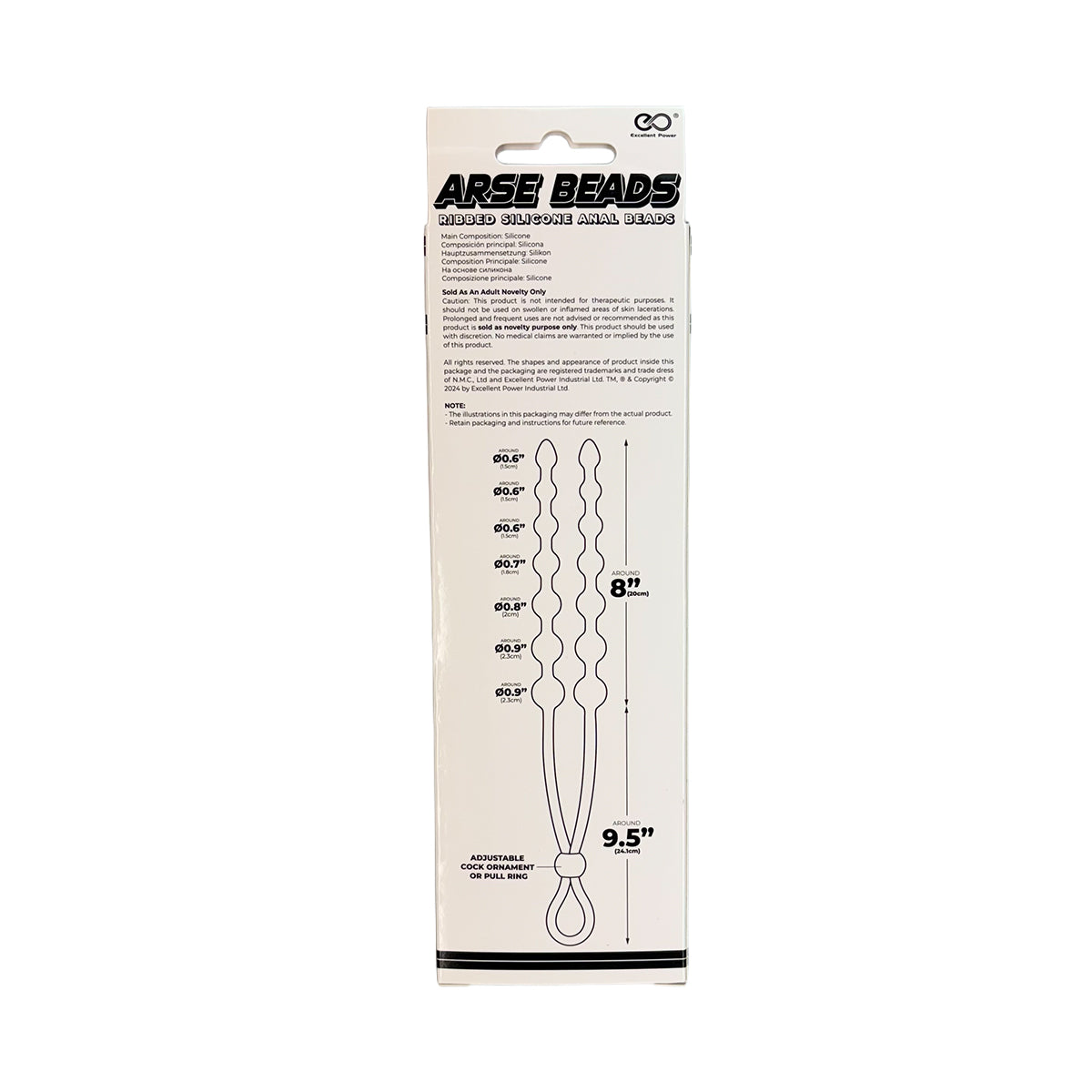 NMC – Arse Beads – Ribbed Silicone Anal Beads – Black