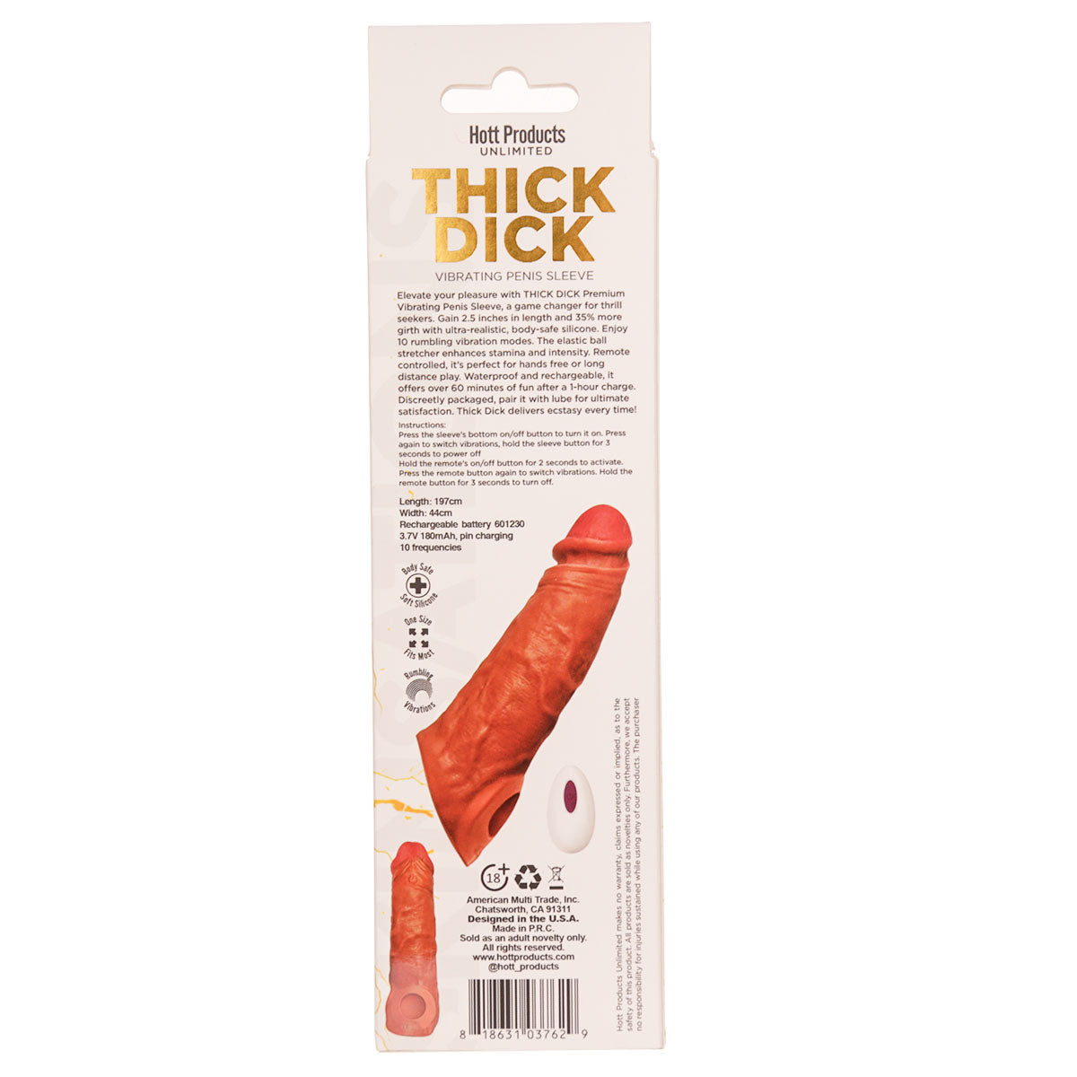 Manchon vibrant épais pour pénis – Caramel