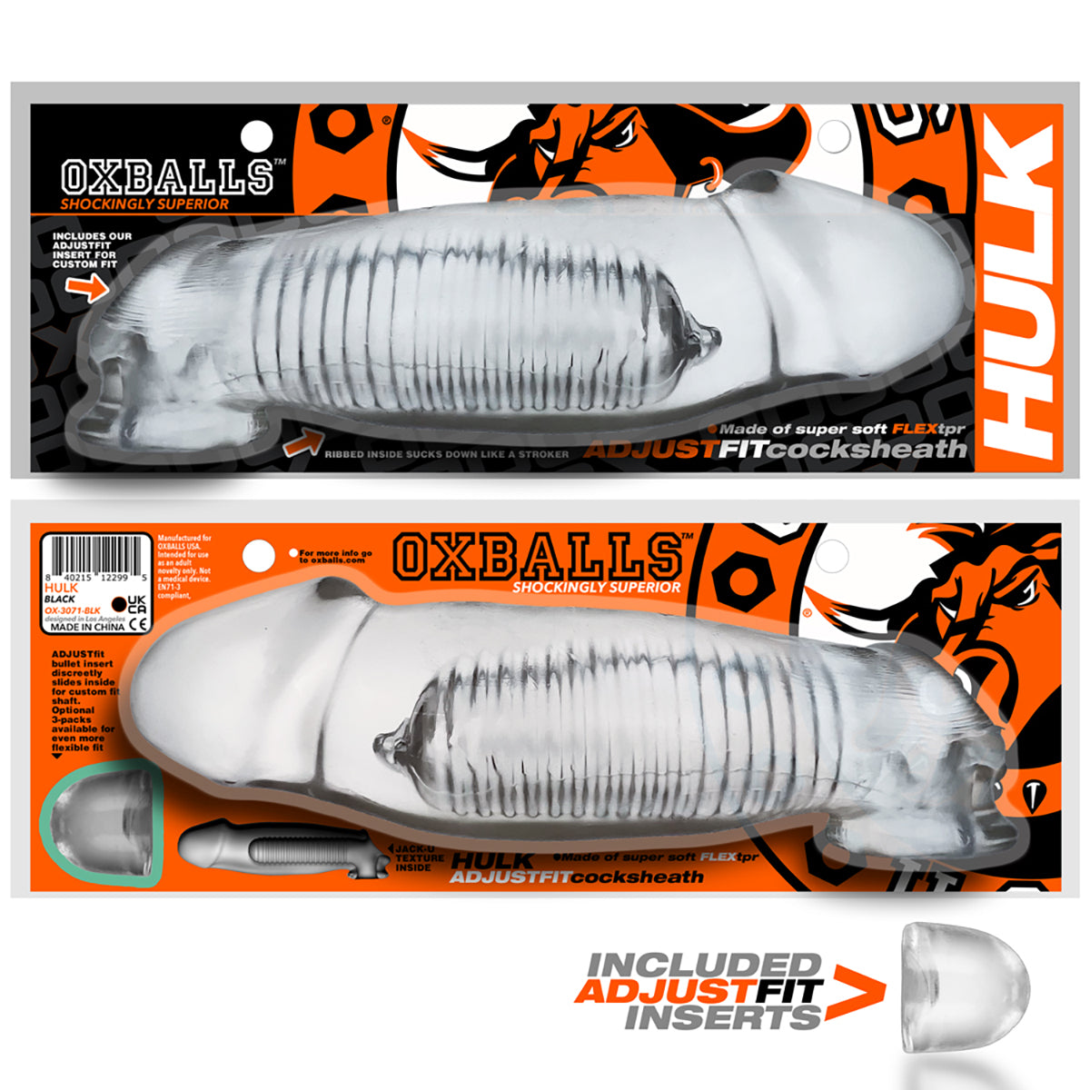 Oxballs – HULK - AdjustFit - Cocksheath – Transparent