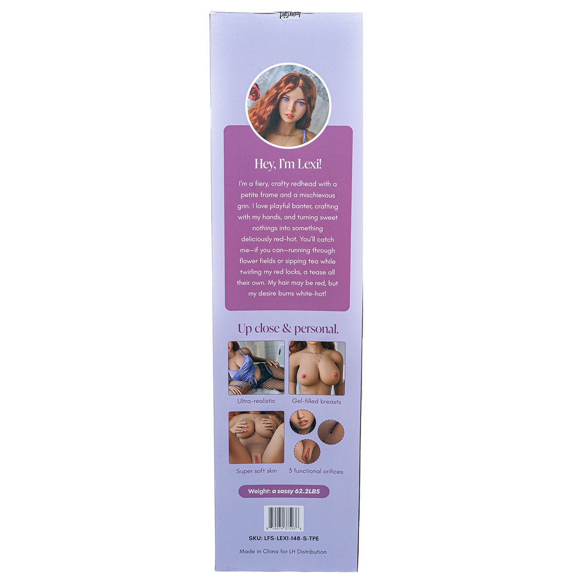 Poupée gonflable Hornie Sensiskin Lexi 1,50 m, vanille aux cheveux roux