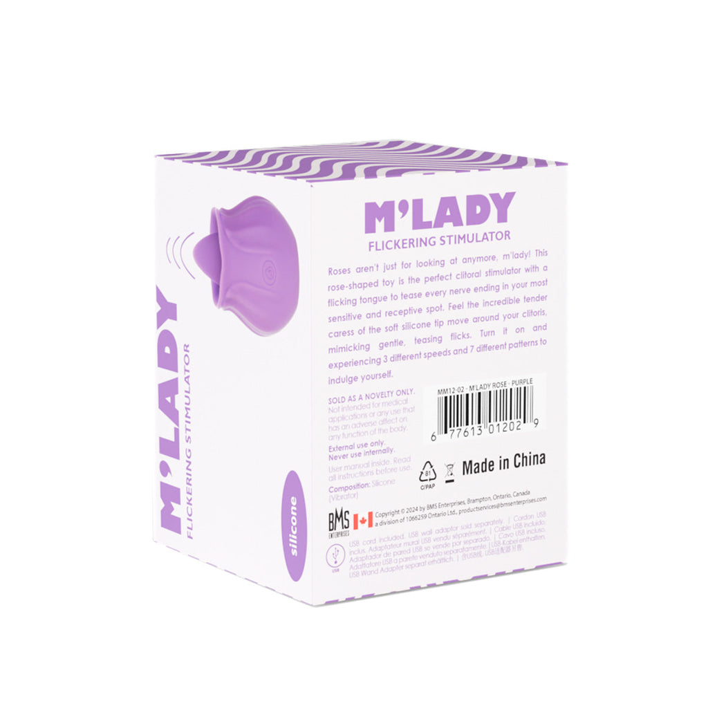 M'Lady - Stimulateur clitoridien vibrant Rose Flickering Tongue - Violet