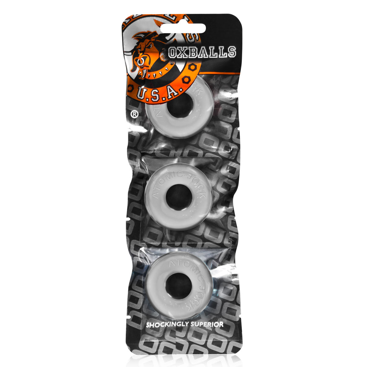 Anneau pénien Ringer par Oxballs, paquet de 3 - Transparent