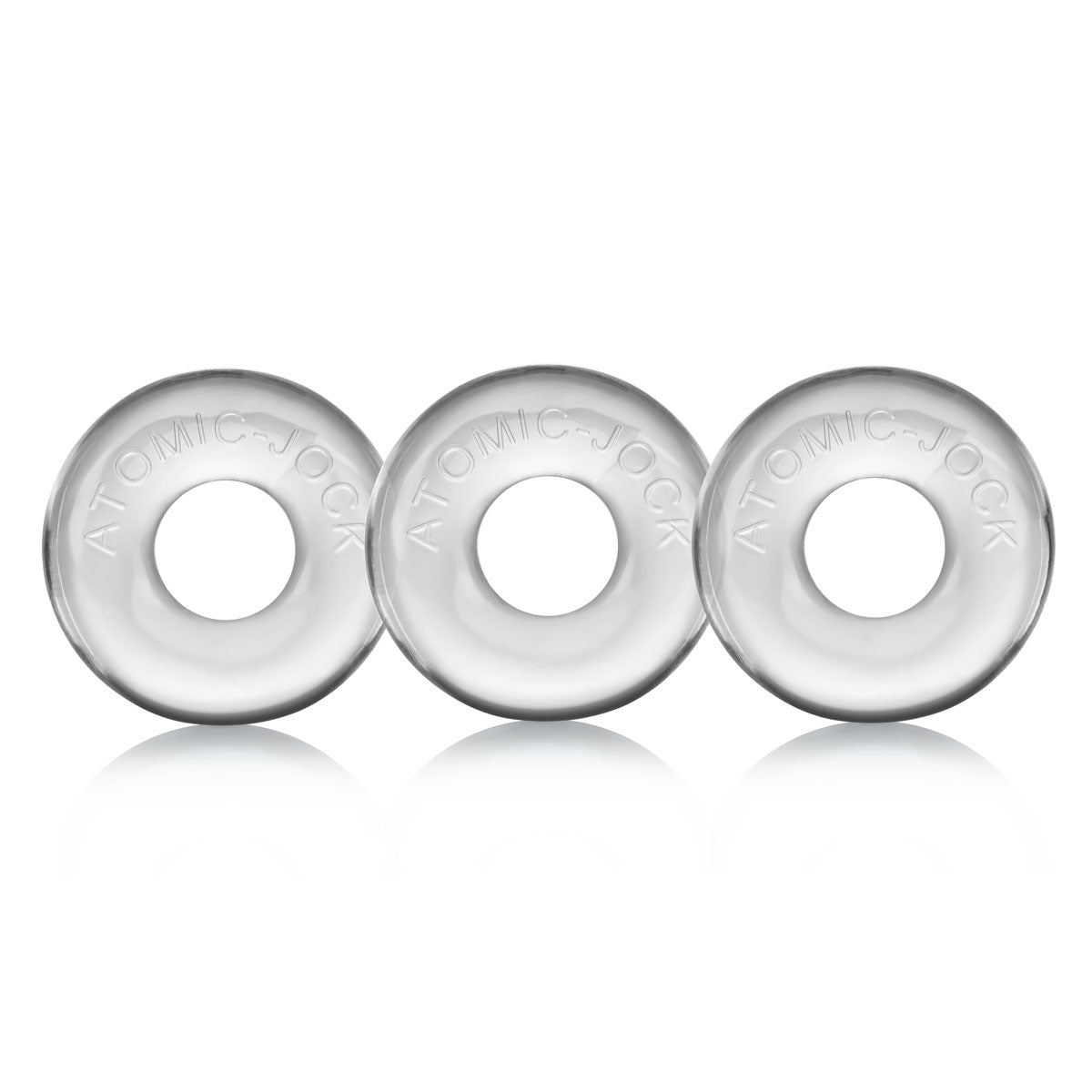 Anneau pénien Ringer par Oxballs, paquet de 3 - Transparent