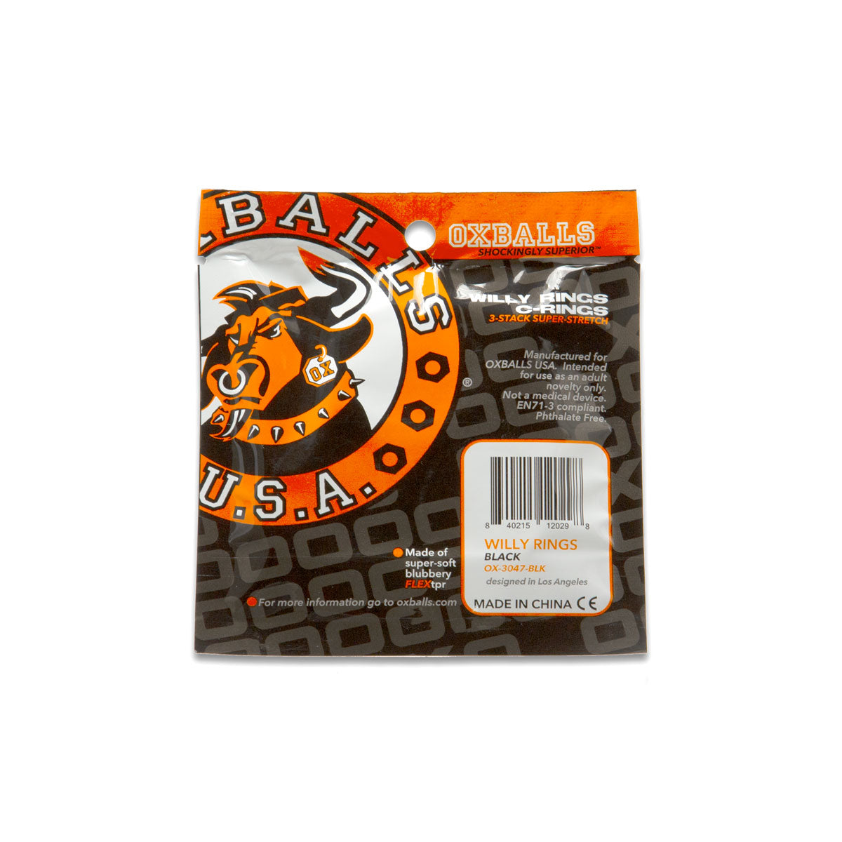 Oxballs Willy Rings – Anneaux Péniens – Lot de 3 – Noir