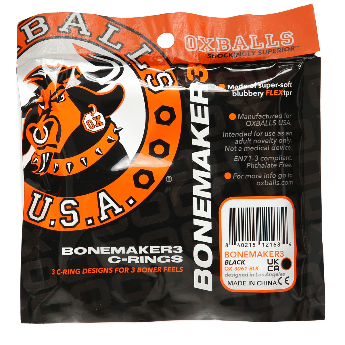 Oxballs - Anneaux de Cock Bonemaker 3-Pack - Noir