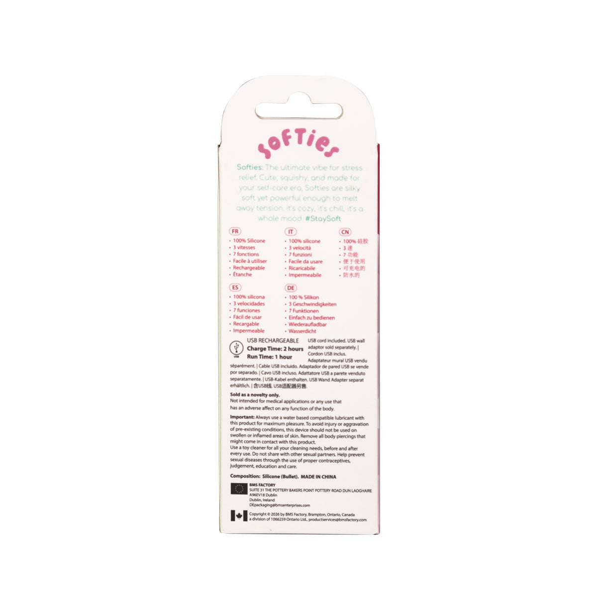 Softies - Dual Silicone Body Vibe - 4" - Pink