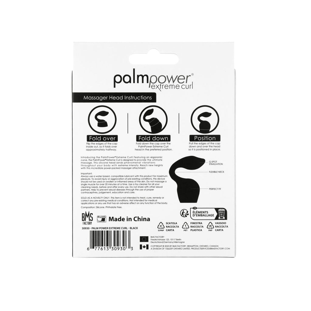 PalmPower - Extreme Curl - Tête de massage en silicone - Noir (À utiliser avec le PalmPower Extreme)