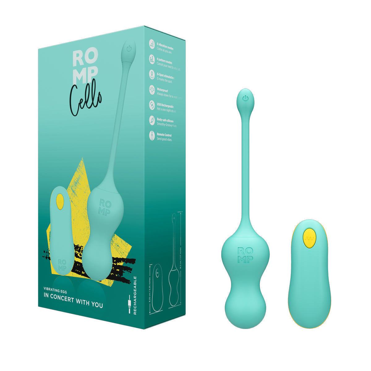 ROMP - Cello - Vibrating Egg - Teal