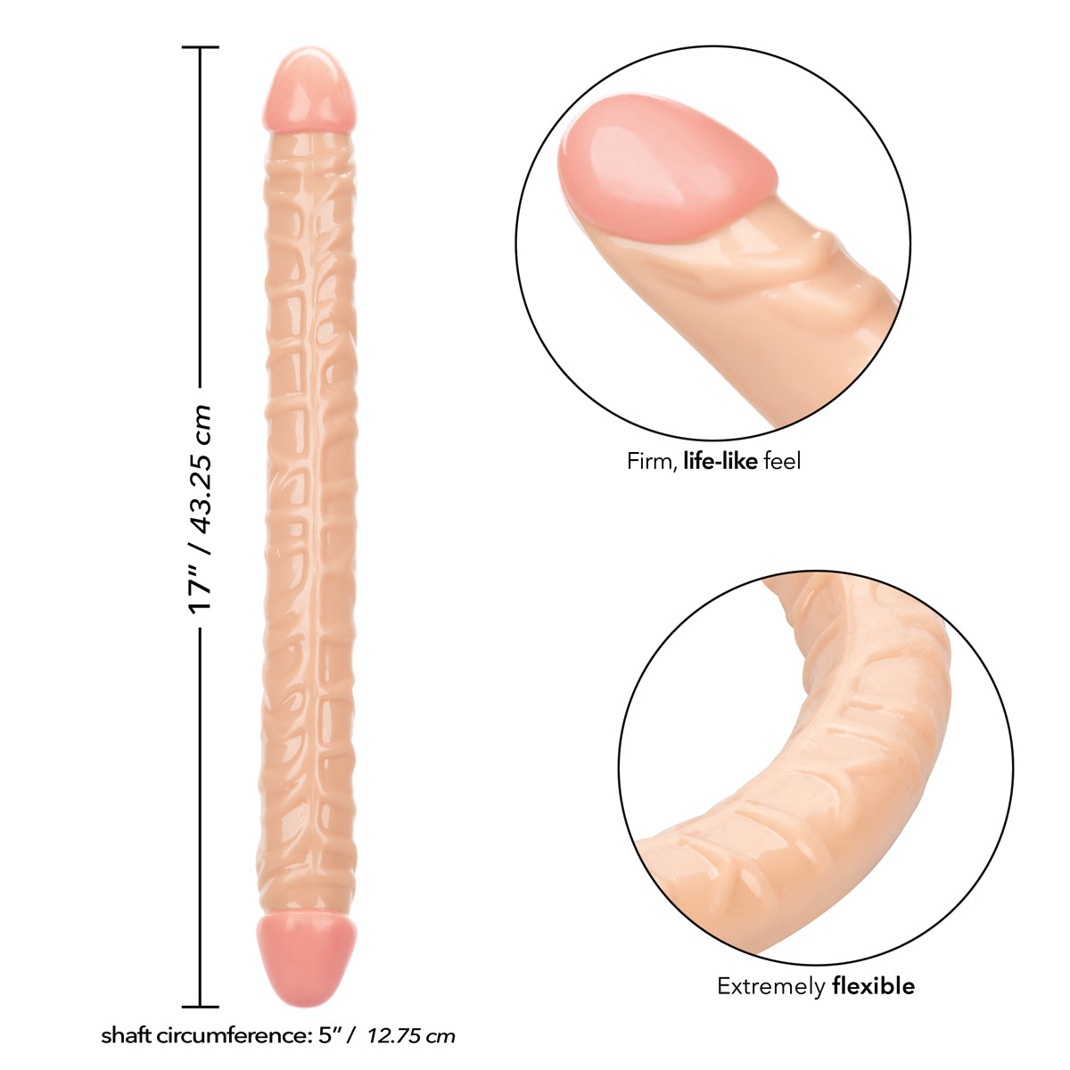 CALEXOTICS® - Size Queen® - Double-Ended Dildo - 17" - Ivory