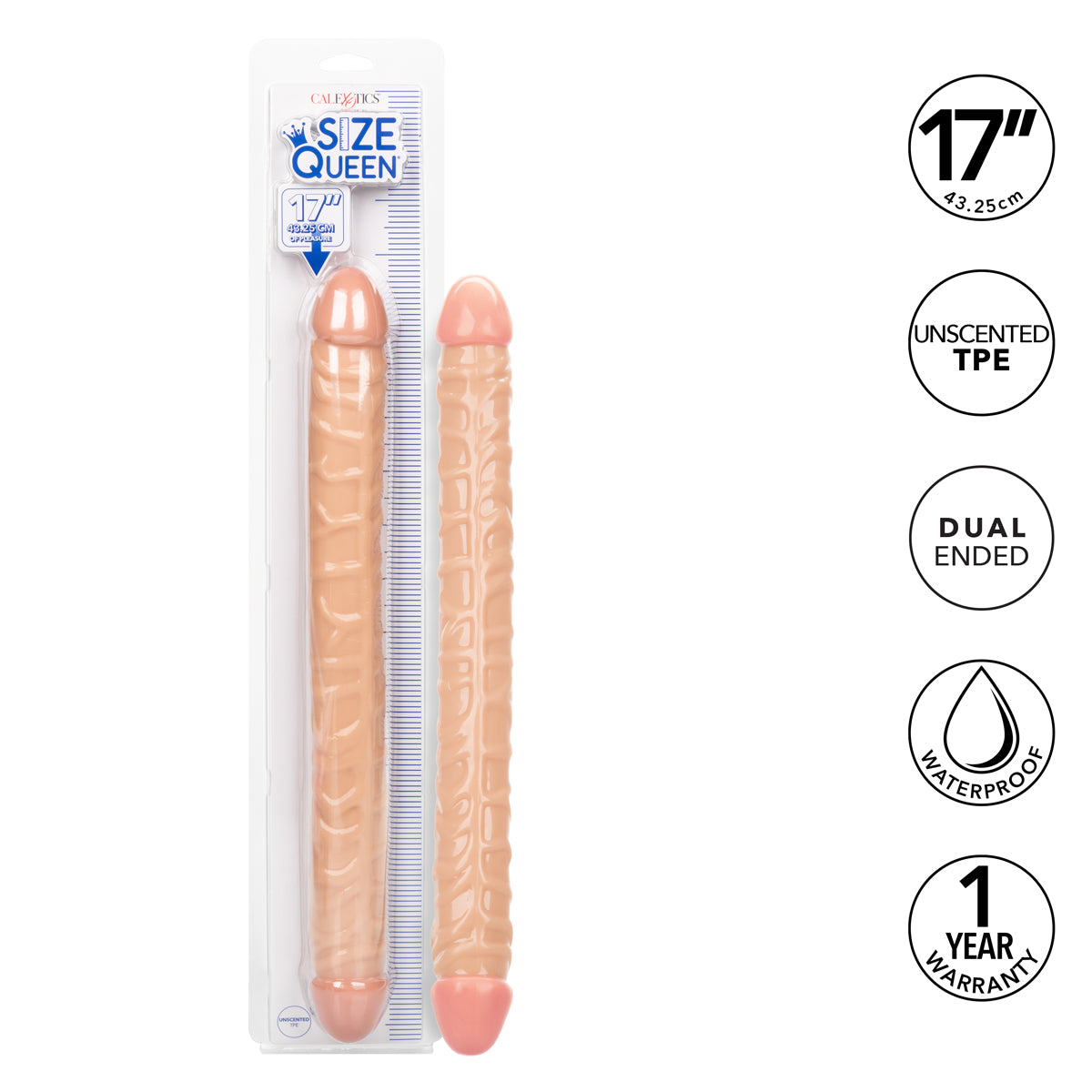 CALEXOTICS® - Size Queen® - Double-Ended Dildo - 17" - Ivory