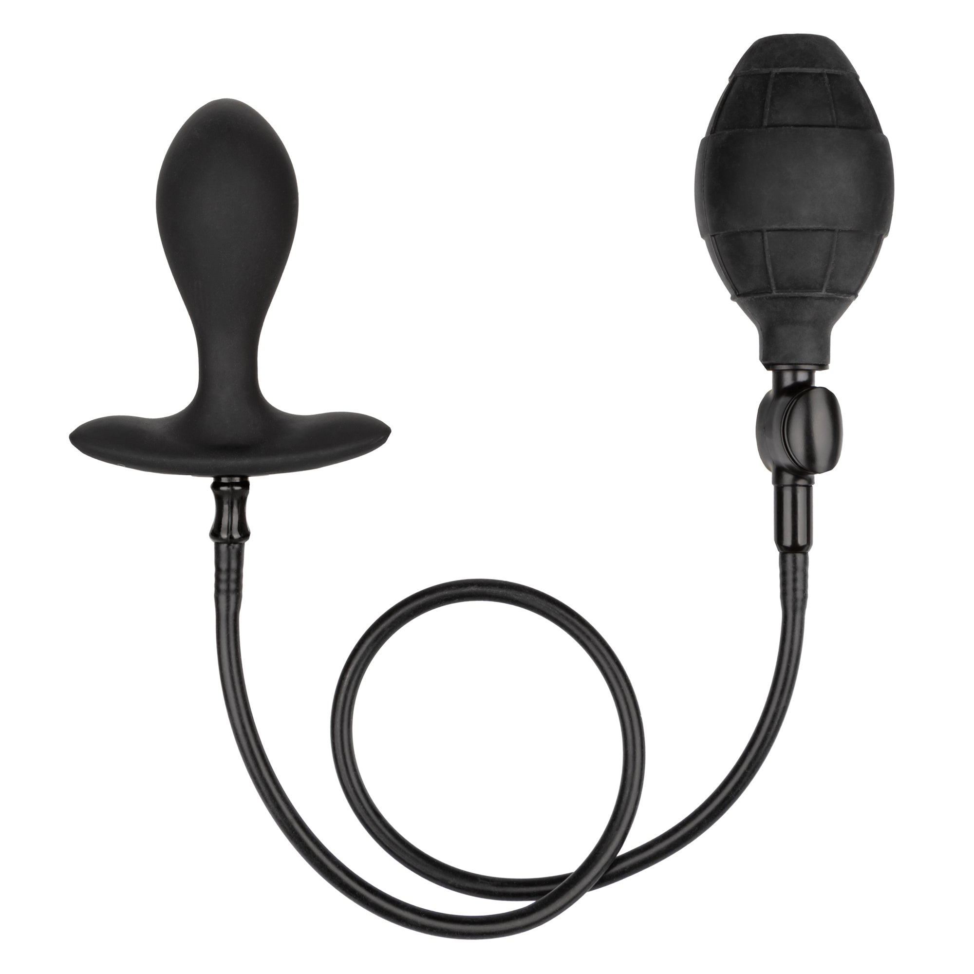 CalExotics® Weighted Silicone Inflatable Plug - Black