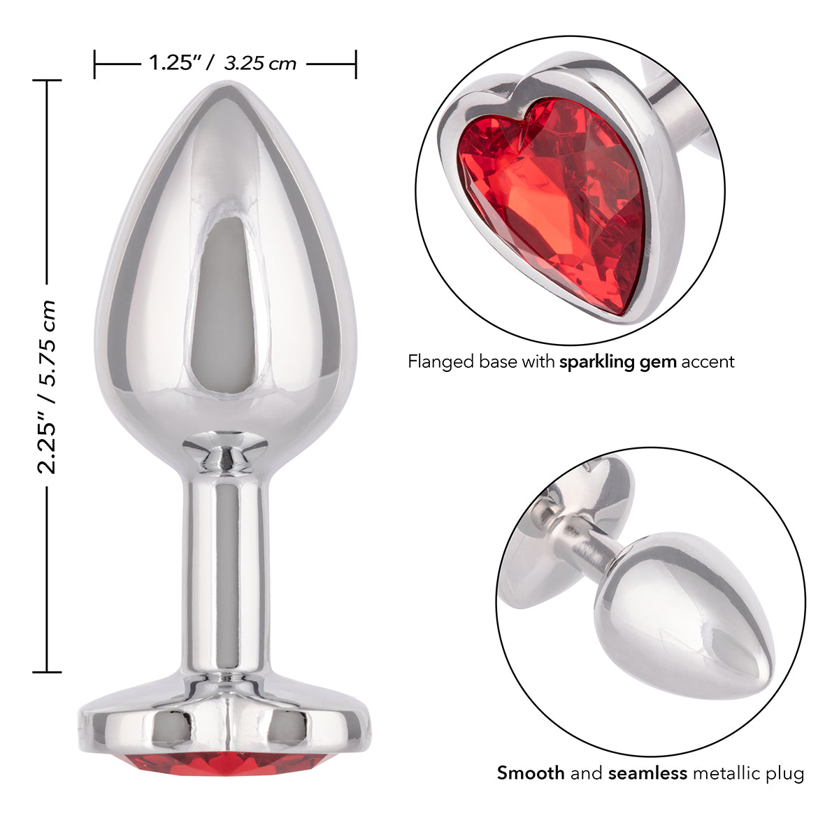CaleXOtics Jewel Petit plug cœur rubis - Rubis