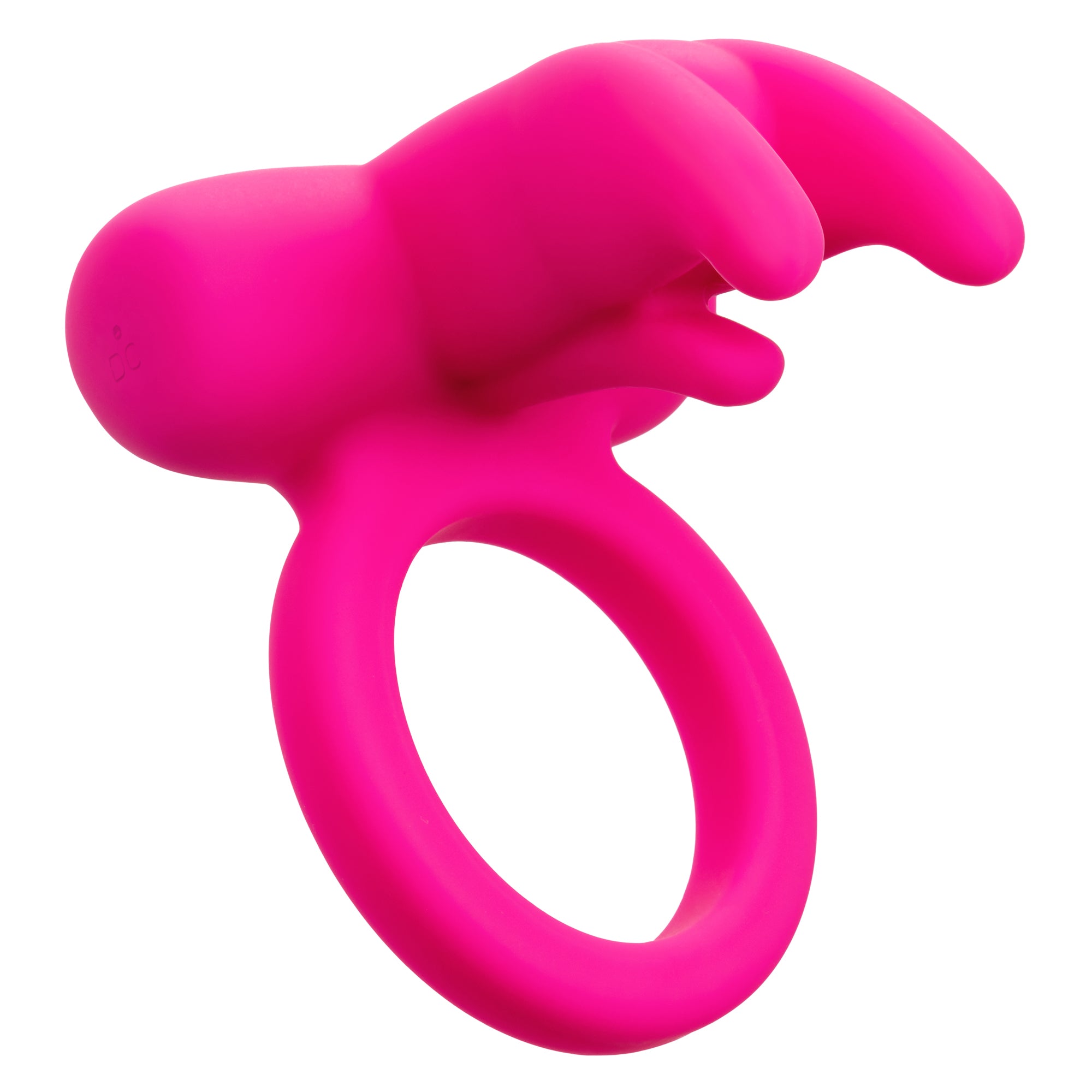 CALEXOTICS® - Silicone Rechargeable Triple Clit Flicker Vibrating Cock Ring - Pink