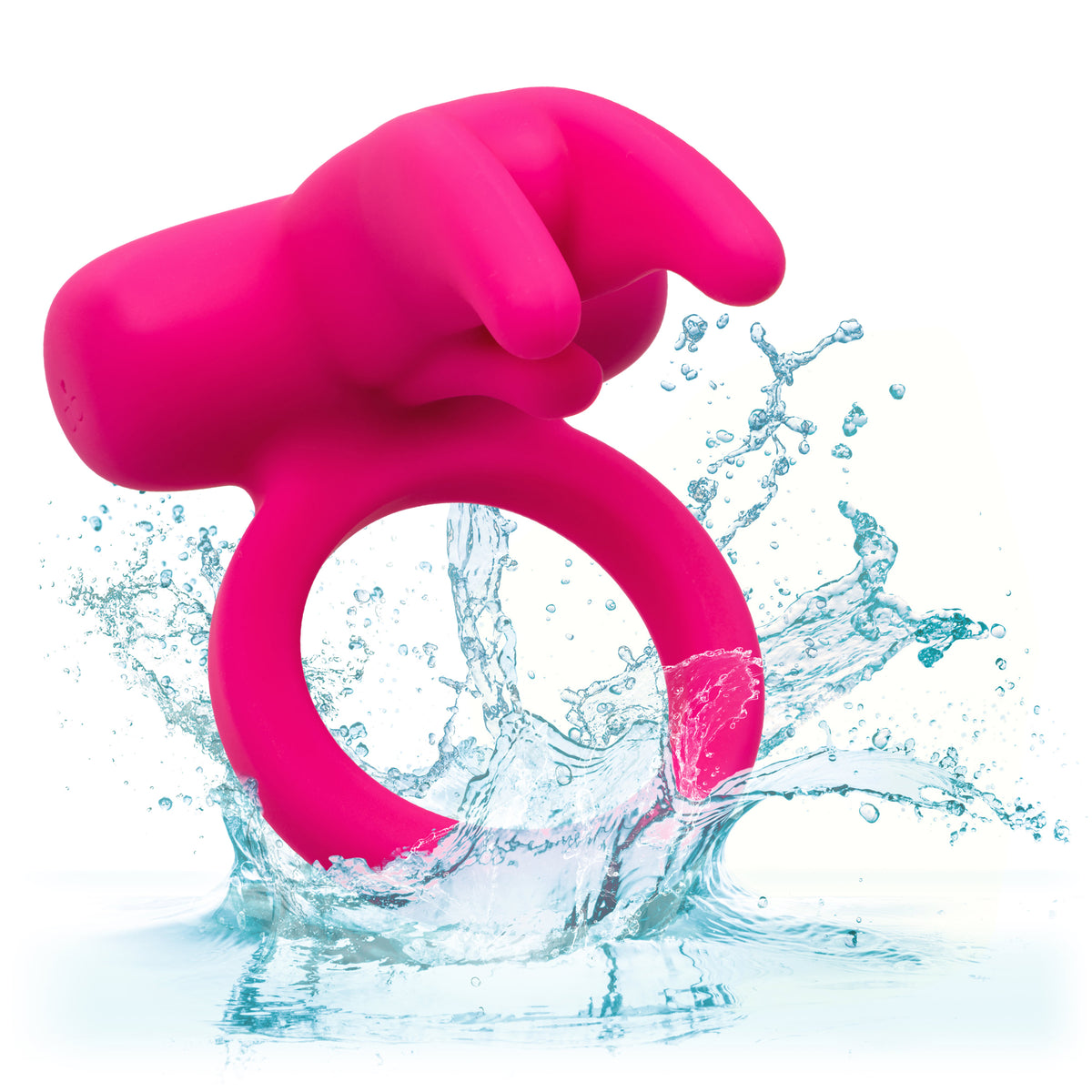 CALEXOTICS® - Silicone Rechargeable Triple Clit Flicker Vibrating Cock Ring - Pink