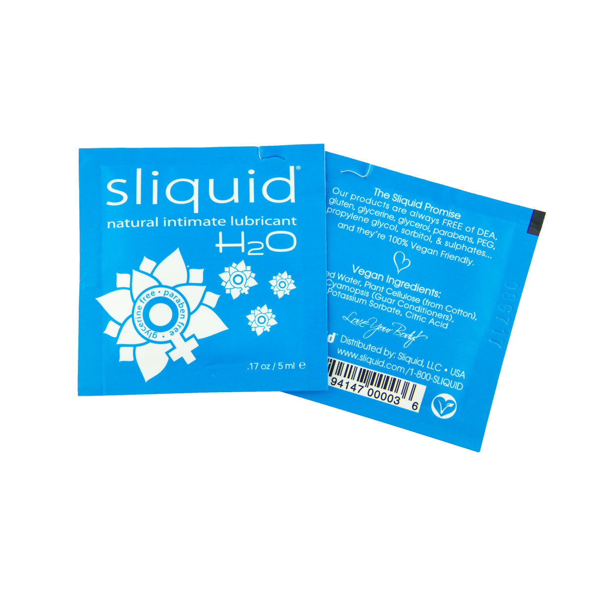 sliquid - Natural Intimate Lubricant – Pillow Pack - 0.17 fl oz / 5 ml - H2O