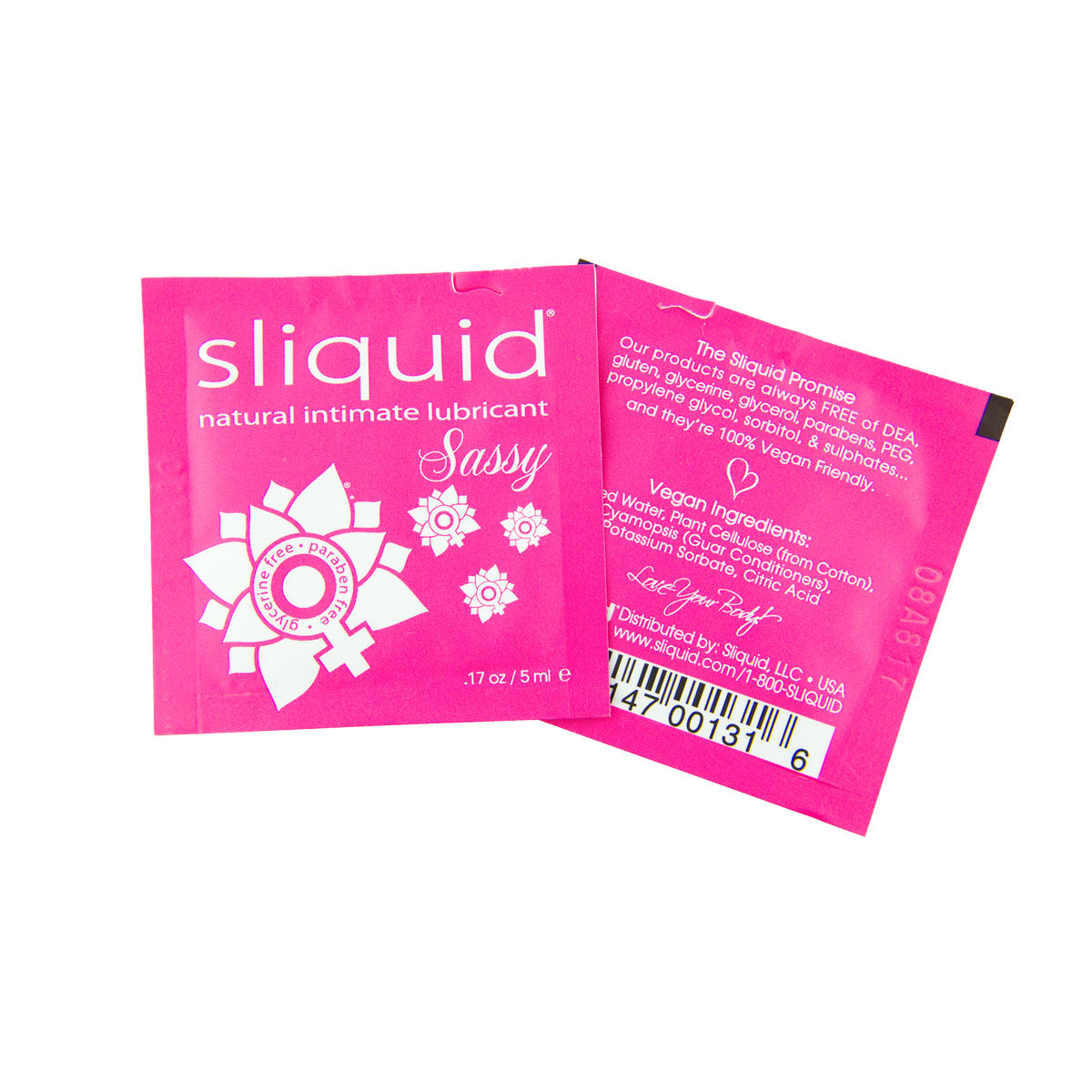 sliquid - Natural Intimate Gel Lubricant – Pillow Pack - 0.17 fl oz / 5 ml - Sassy