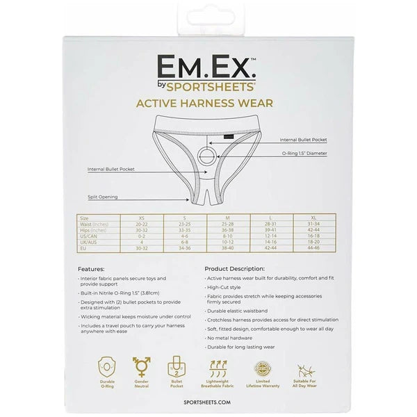 Sportsheets Em Ex – Silhouette Harness – Black -Large
