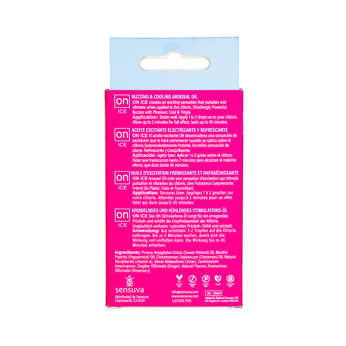 Sensuva ON ICE - Huile d'excitation féminine vibrante et rafraîchissante - 5 ml (VL-510)