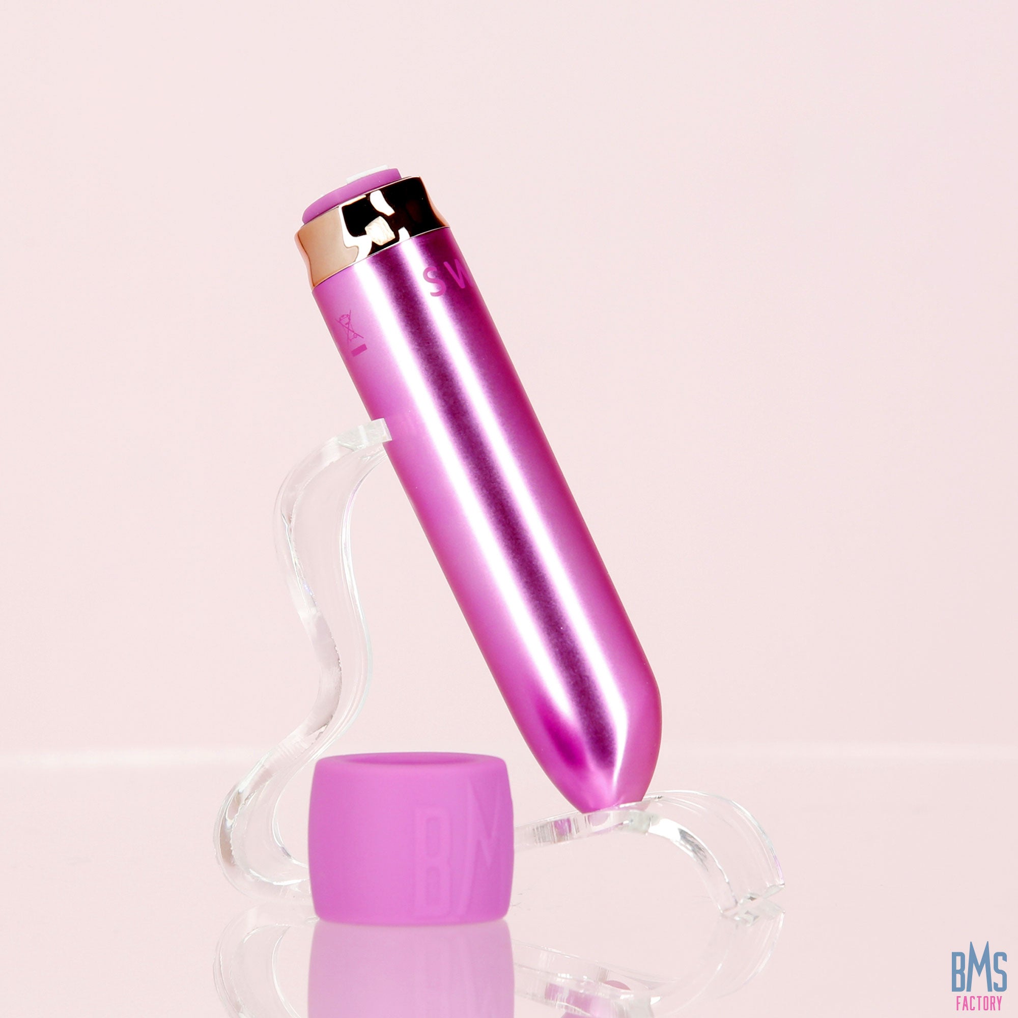 Swan - Vibrateur balle Maximum + Menotte confortable en silicone - Rose