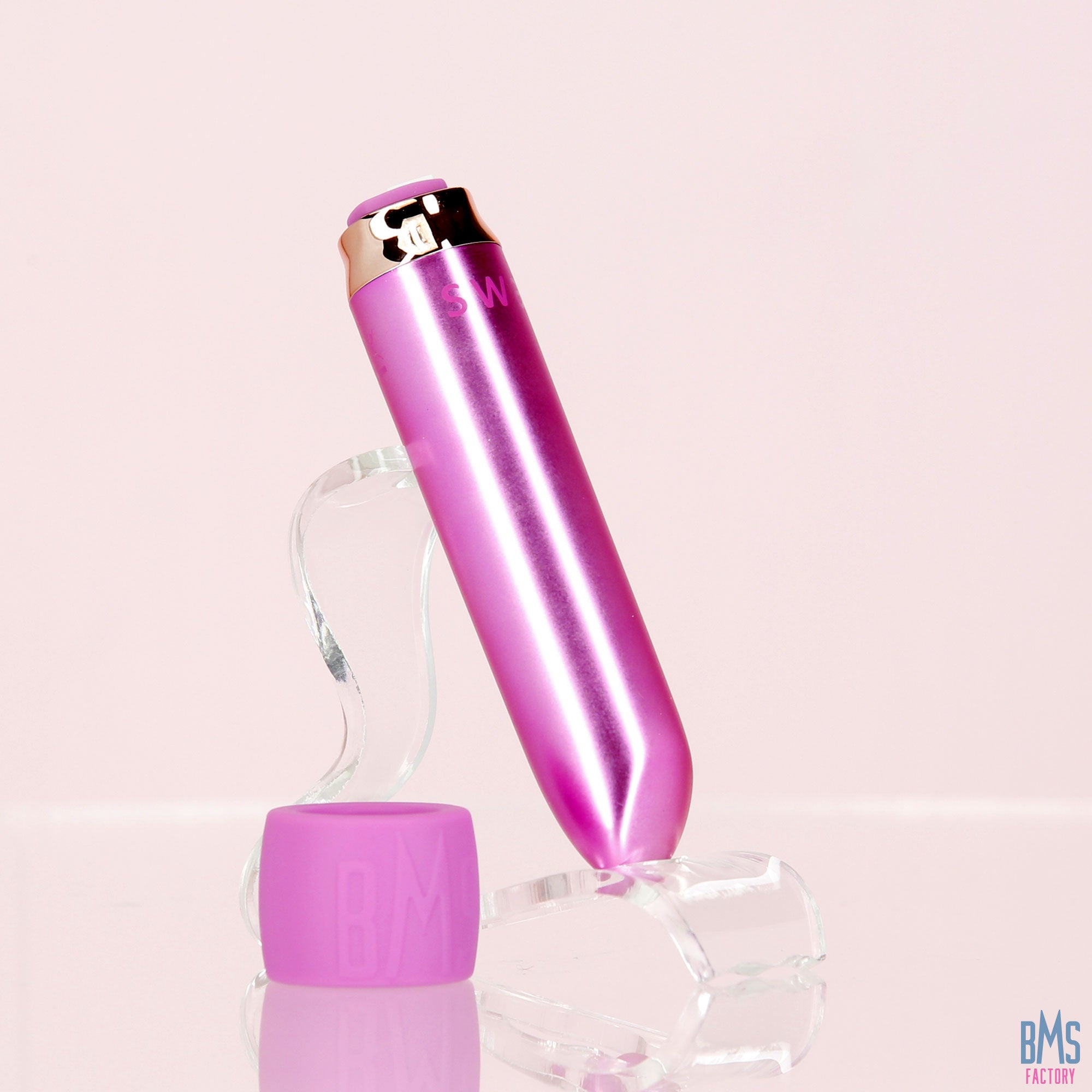 Swan - Vibrateur balle Maximum + Menotte confortable en silicone - Rose