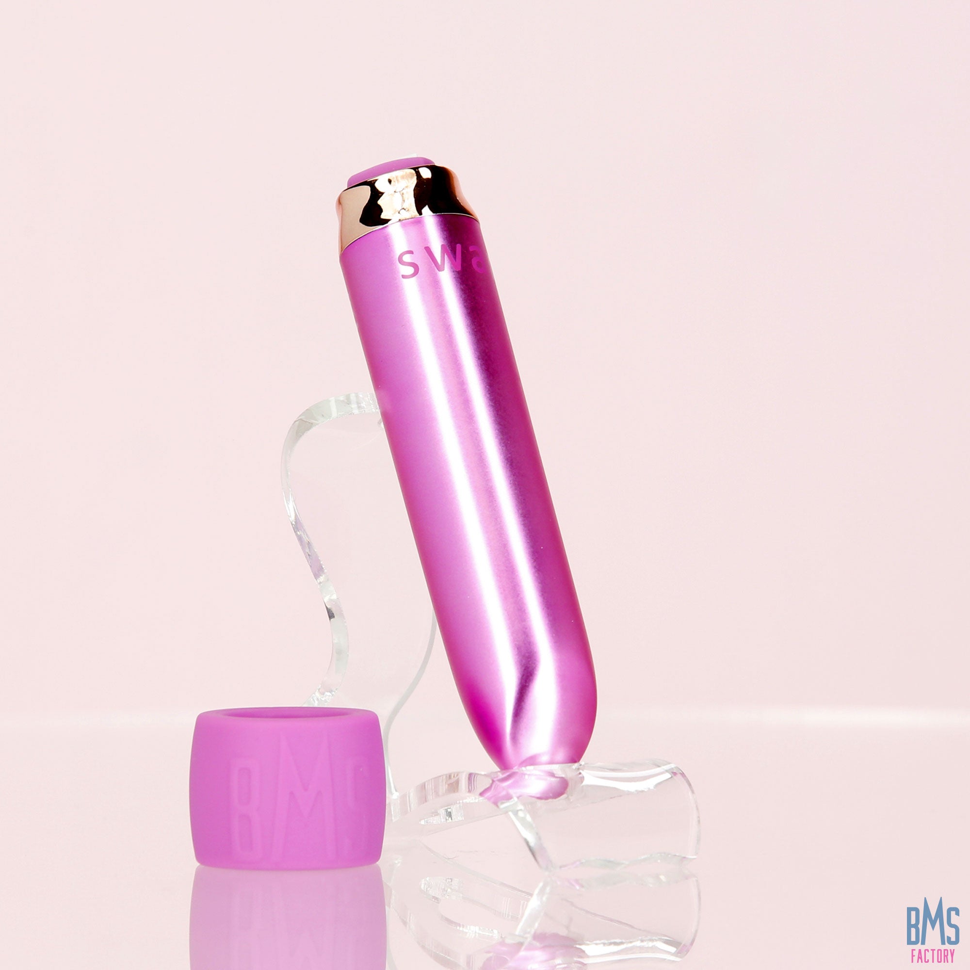 Swan - Vibrateur balle Maximum + Menotte confortable en silicone - Rose